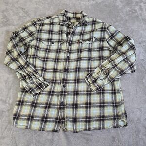 Levis Flannel Shirt Mens Large Relaxed Fit Multicolor Plaid Button Up Classic